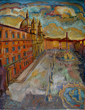 Piazza Navona 2010 olio 80x60